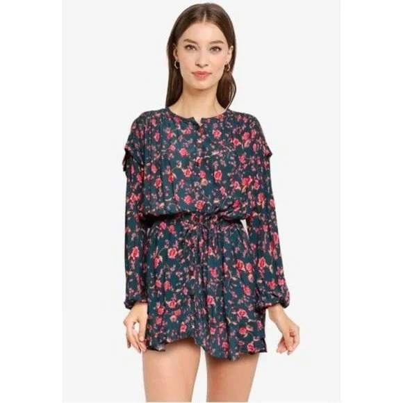 free people flower fields mini dress Free People Flower Fields Mini Dress in Dark Combo S